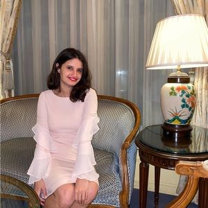 Calvin klein light pink long sleeve cocktail dress